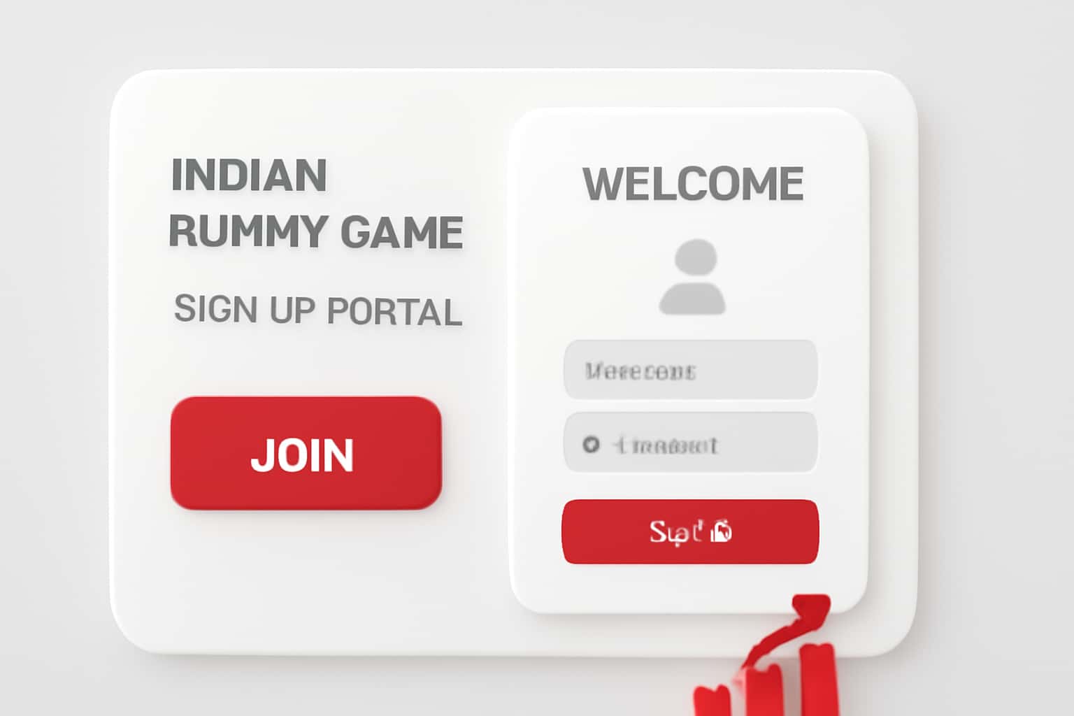 Indian Rummy Game Sign Up Portal Interface