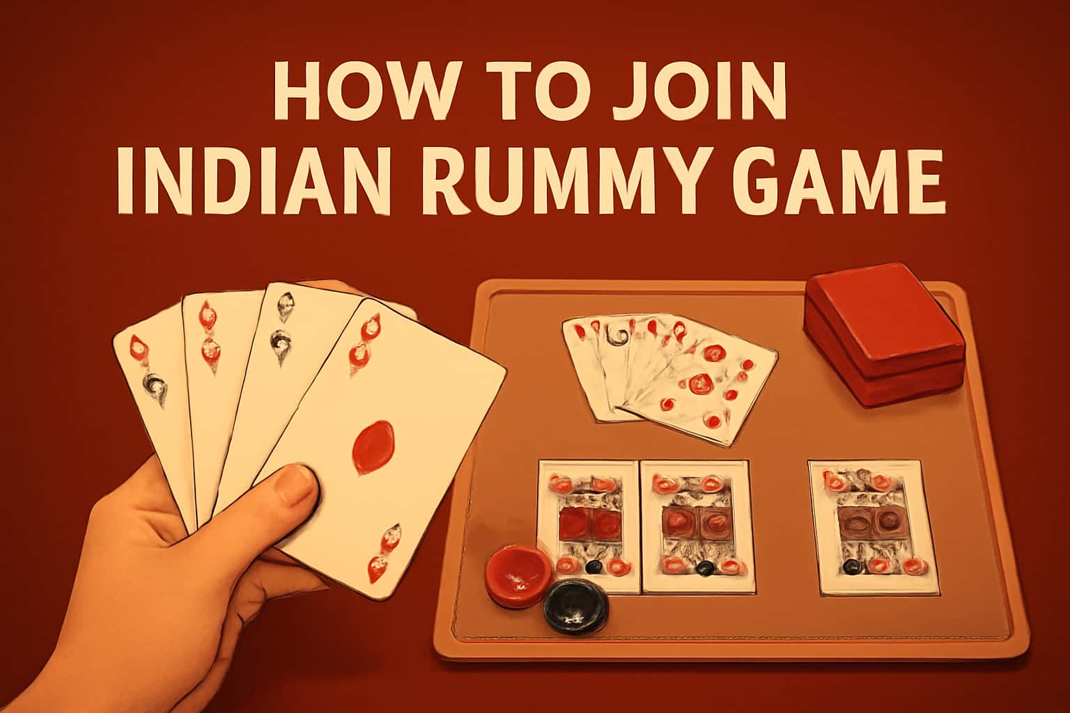 An illustration showing how to join the Indian Rummy Game.