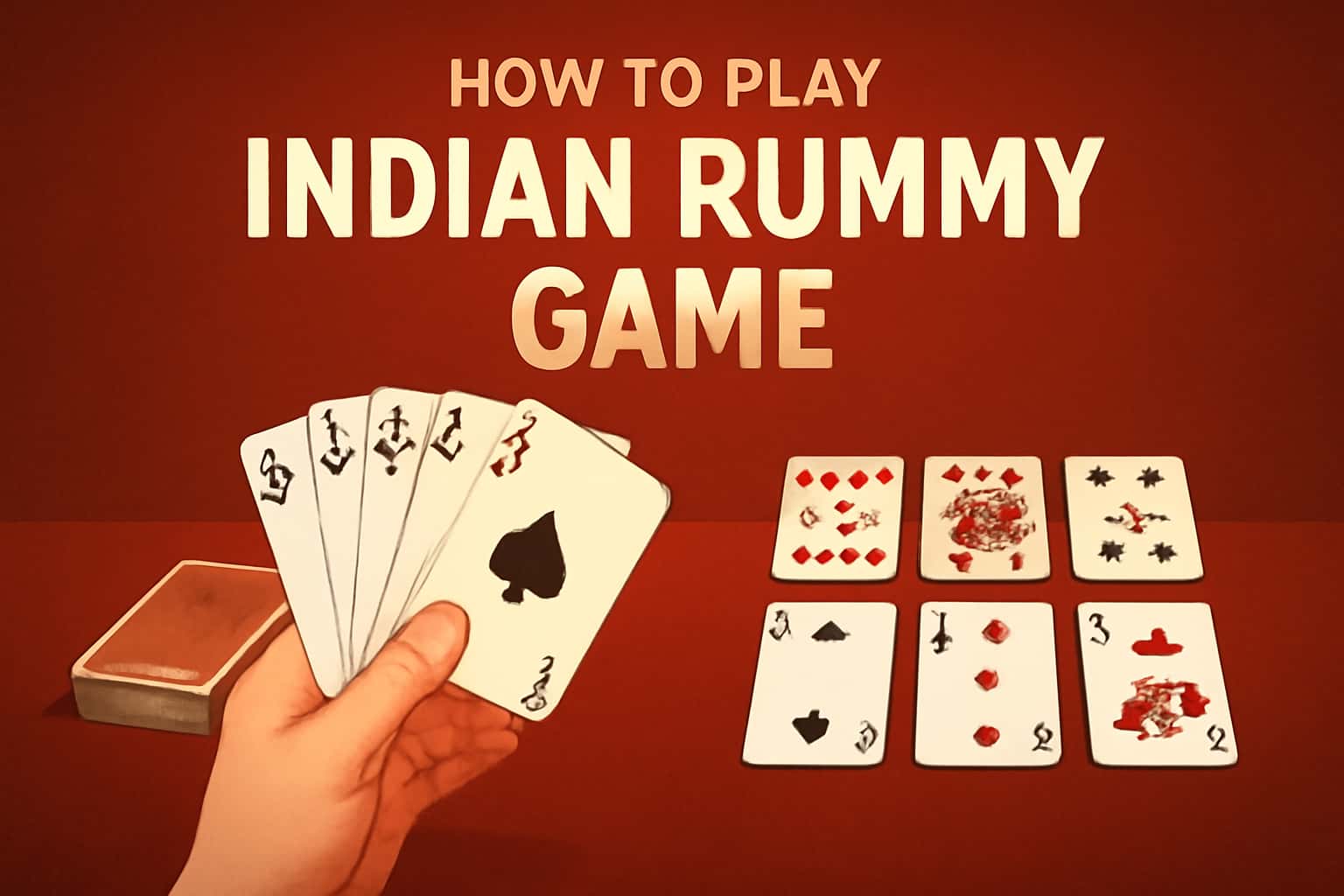 An informative visual representation of how to play Indian Rummy Game.