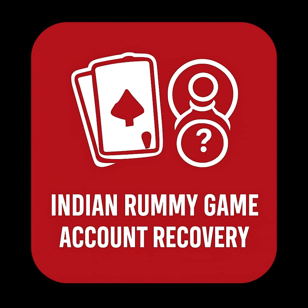 Icon representing support for Indian Rummy Game account recovery.