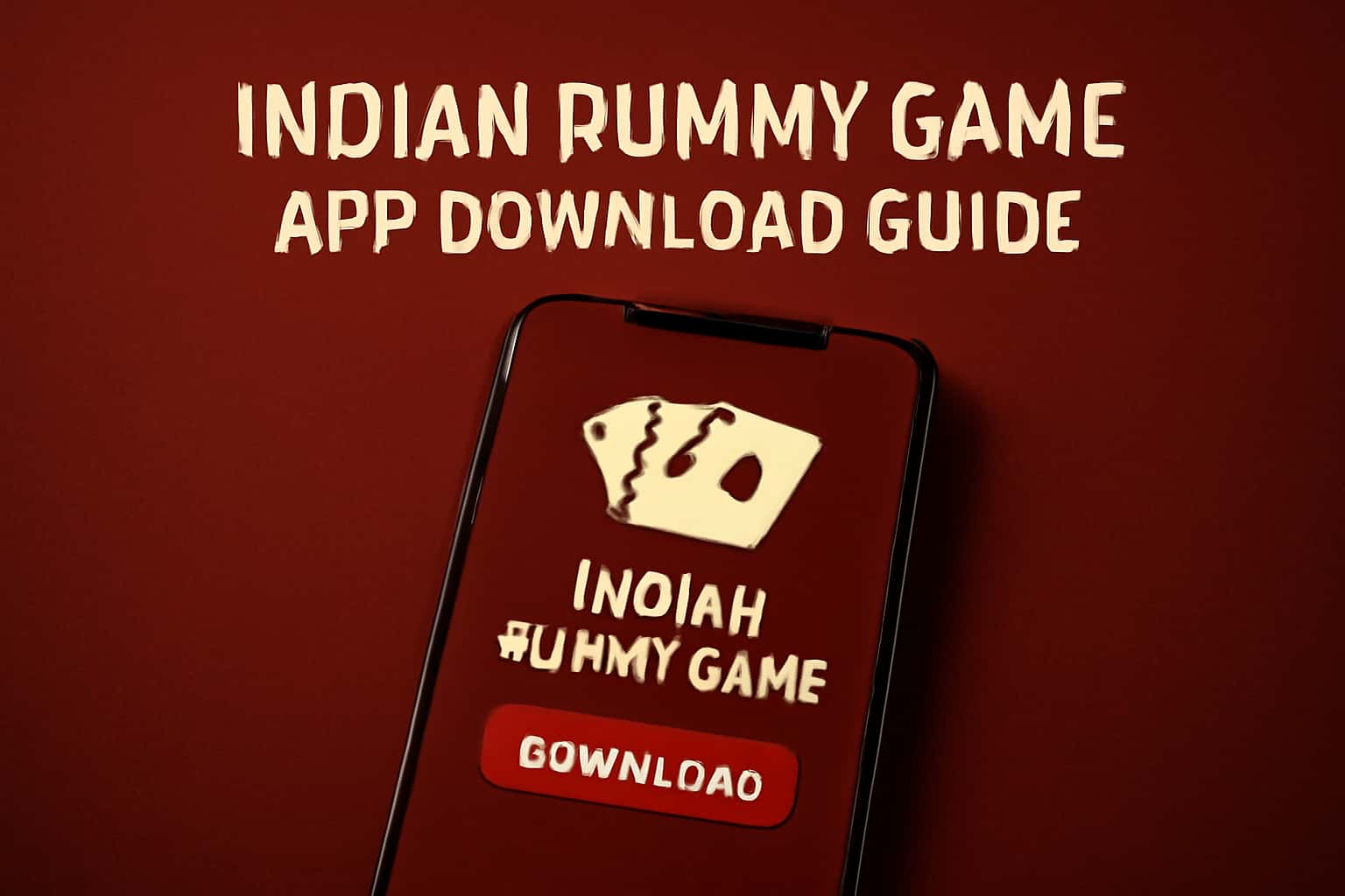 Informational scene depicting the Indian Rummy Game app download process.