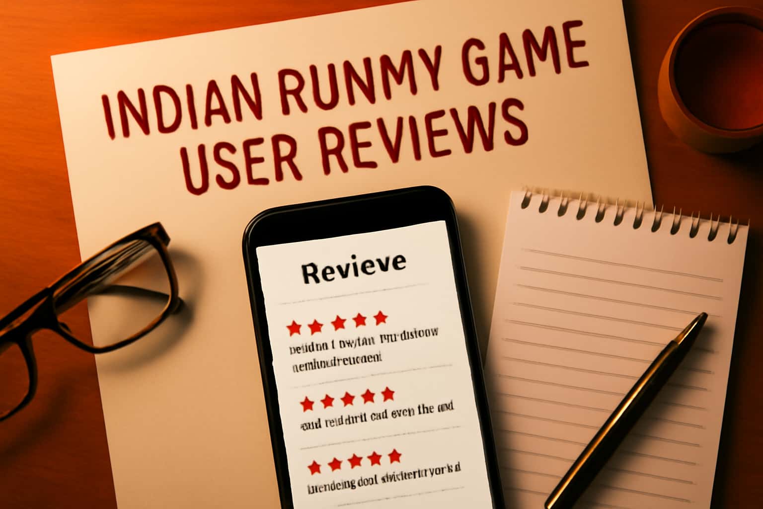 A neutral scene illustrating user reviews for the Indian Rummy Game.