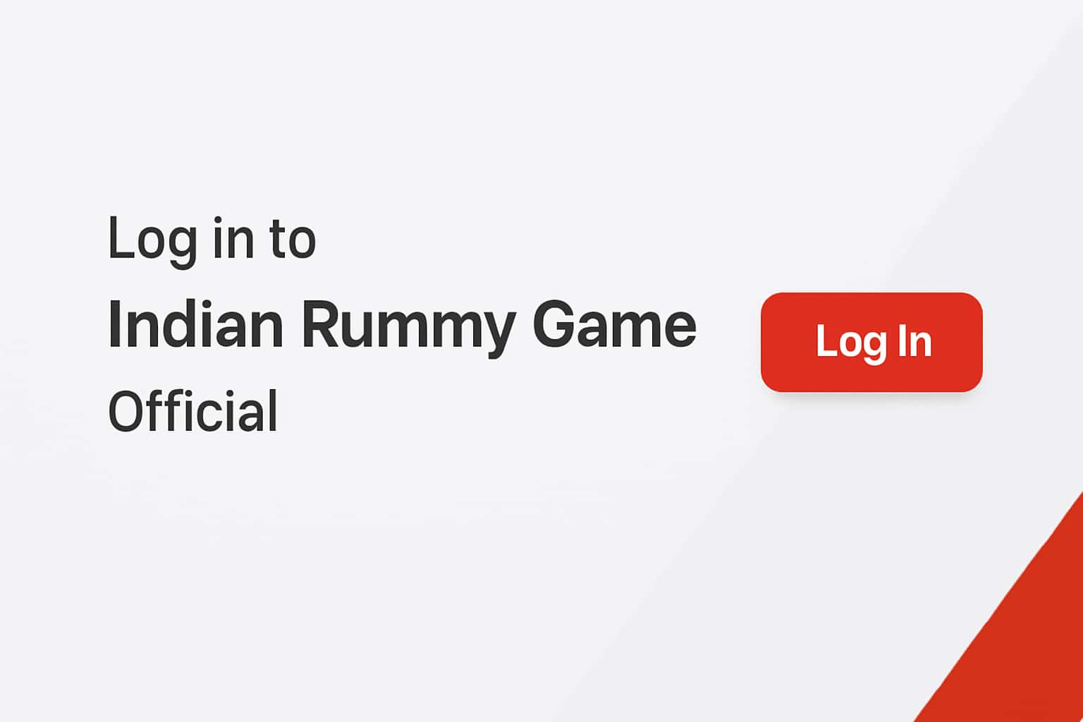 Log In to Indian Rummy Game - Official Interface