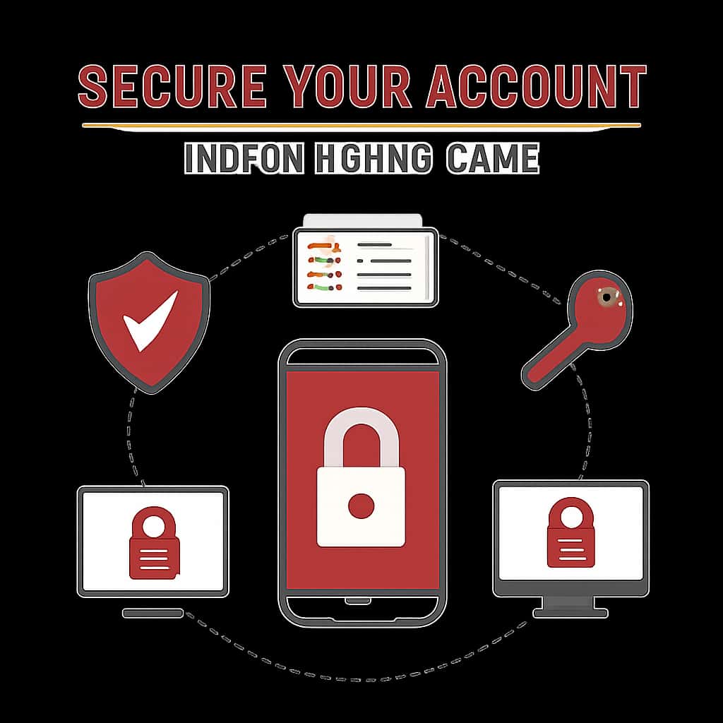 Illustration of security features for Indian Rummy Game account.